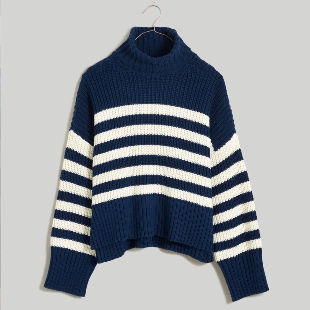 Madewell striped sweater - navy and white